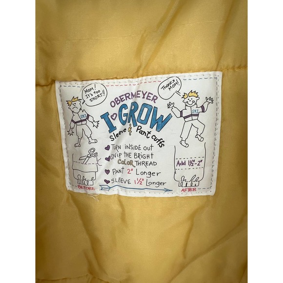 Obermeyer I grow Girls size 7 blue and yellow with floral design coat - Picture 7 of 8